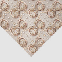 Goldene Infinity-Hochzeitstaschentücher aus Papier
