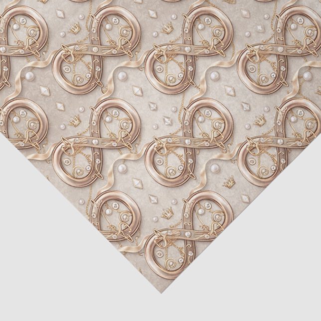 Goldene Infinity-Hochzeitstaschentücher aus Papier (Ausschnitt)