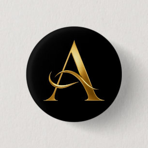 Goldene Initiale A Minimalistisches Design Button