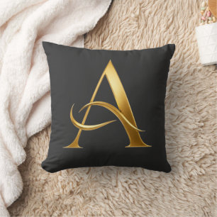 Goldene Initiale A Minimalistisches Design Kissen