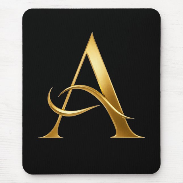 Goldene Initiale A Minimalistisches Design Mousepad (Vorne)