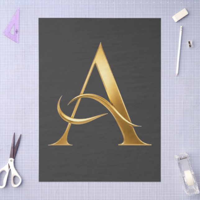 Goldene Initiale A Minimalistisches Design Seidenpapier (Basteln)
