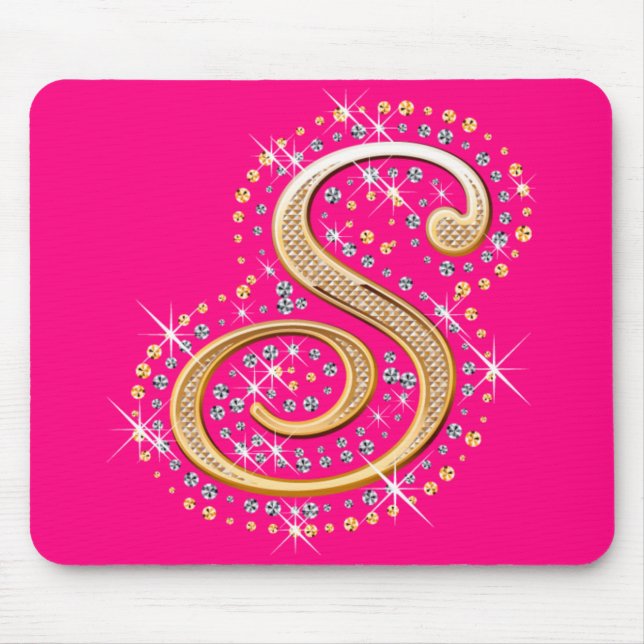 Goldene Initiale "S" Mousepad (Vorne)