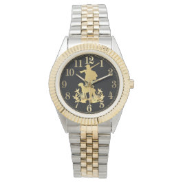 Goldene Jägeruhr Armbanduhr