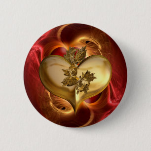 Goldene Jahre/Herz auswendig Button