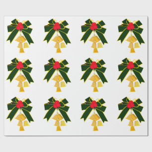 Goldene Jingle Bells mit Schleifen Weiße Verpackun Geschenkpapier