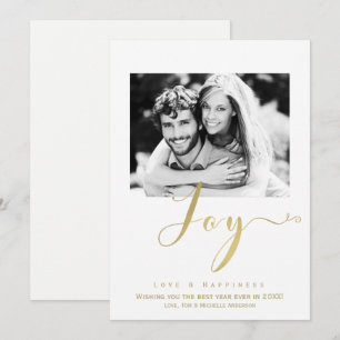Goldene JOY Ferien Neujahrs Fotoeinladung Einladung
