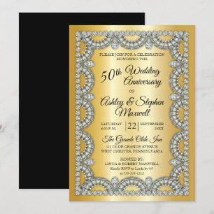 Goldene Jubiläumsdiamant 50. Hochzeitstag Einladung