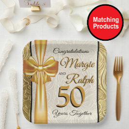 Goldene Jubiläumsfolie Pappteller