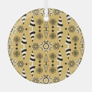 Goldene Jugendstil-Weihnachtsdekoration Ornament Aus Glas