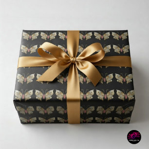 Goldene Juwelen Schmetterling Geschenkpapier