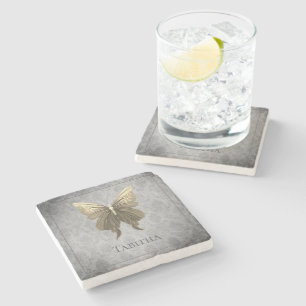 Goldene Juwelen-Schmetterling Steinuntersetzer