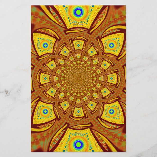 Goldene Kaleidoskop Kunst, Dichtung Briefpapier (Vorderseite)