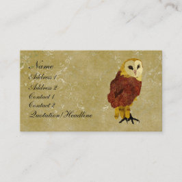 Goldene karminrote Eulen-Visitenkarte/Umbauten Visitenkarte