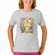 Goldene Katze | Eleganter Cat Art T - Shirt