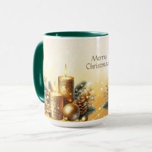 Goldene Kerzen Weihnachts-Feiertags-Tasse Tasse