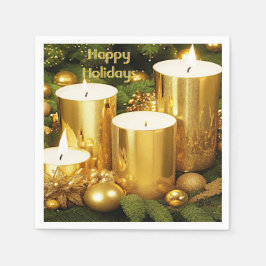 Goldene Kerzen Weihnachtsbuch Neapel Serviette