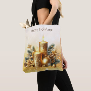 Goldene Kerzen Weihnachtsfeiertag Tragetasche Tasche