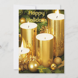 Goldene Kerzen Weihnachtskarte Feiertagskarte
