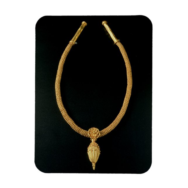 Goldene Kette mit Eichenpfeifer aus Monte Luna Magnet (Vertikal)