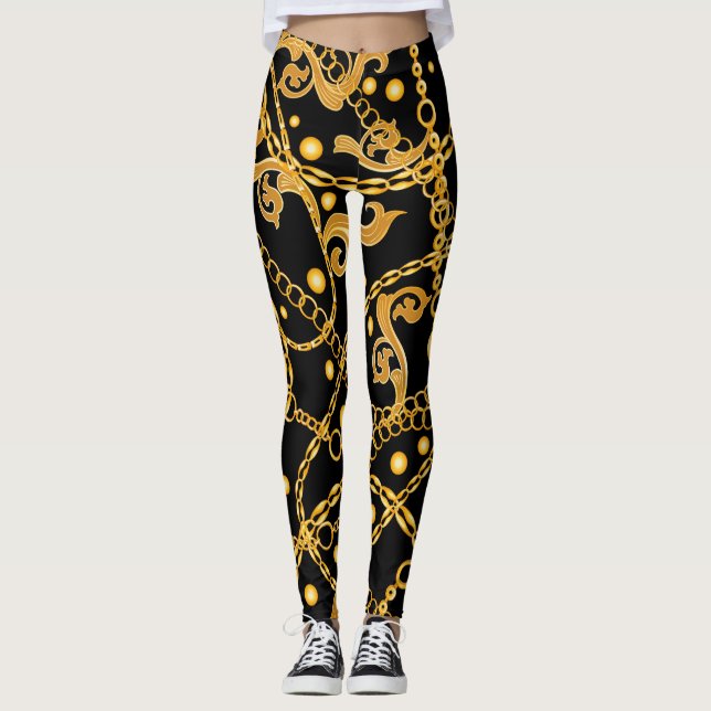 Goldene Ketten Leggings (Vorderseite)