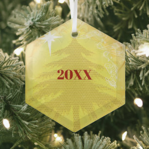 Goldene Kiefer 2010 Weihnachtsbaumschmuck Ornament Aus Glas