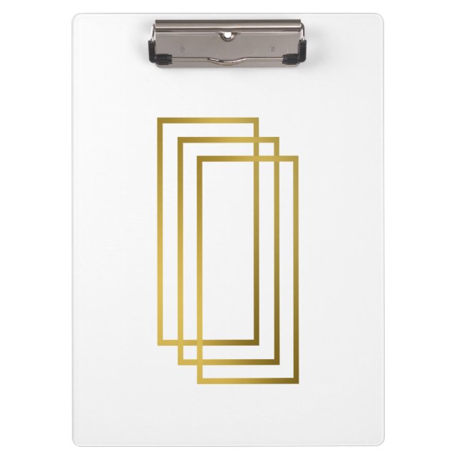 goldene, klare Imitate, geometrische Rechtecke Klemmbrett (Vorderseite)