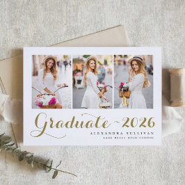 Goldene Klasse des Abschlusses für Fotocollage 202 Einladung