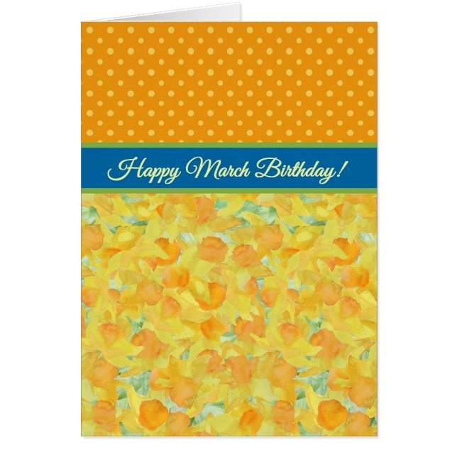 Goldene Kleidung, März Geburtsmonat-Blume-Karte (Vorne)