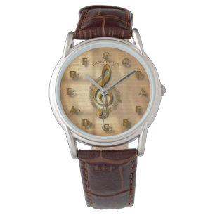 Goldene Klemme mit Zirkel von Fifth Music Armbanduhr