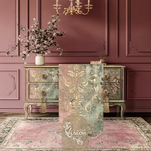 Goldene Kolibris Gilde Damask Patina Seidenpapier