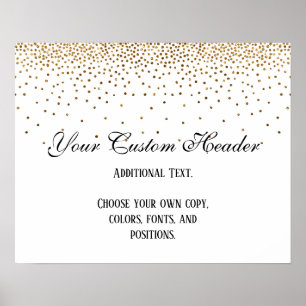 Goldene Konfetti Elegante DIY-Hochzeitstafel Poster