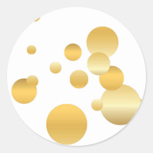 Goldene Konfetti-Leer-Vorlage Elegant Modern Runder Aufkleber