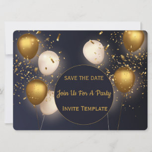 Goldene Konfetti-Party-Einladung  Einladung