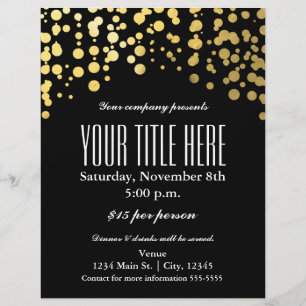 Goldene Konfetti-Punkte Elegantes Glamour-Event Fl Flyer