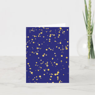 Goldene Konfetti-Punkte in Mitternachtsblau  Dankeskarte