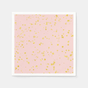 Goldene Konfetti-Punkte in Rosa Serviette