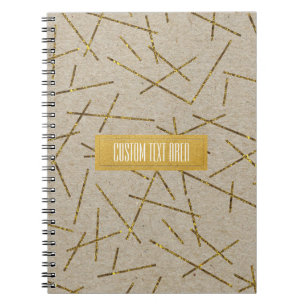 Goldene Konfetti-Sticks Kraft Modern Chic Glam Tre Notizblock