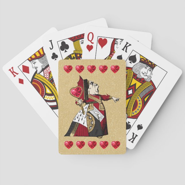Goldene Königin des Herzens Spielkarten (Rückseite)