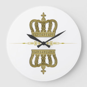 Goldene königliche Krone II + Ihr backgr. u. Idee Große Wanduhr