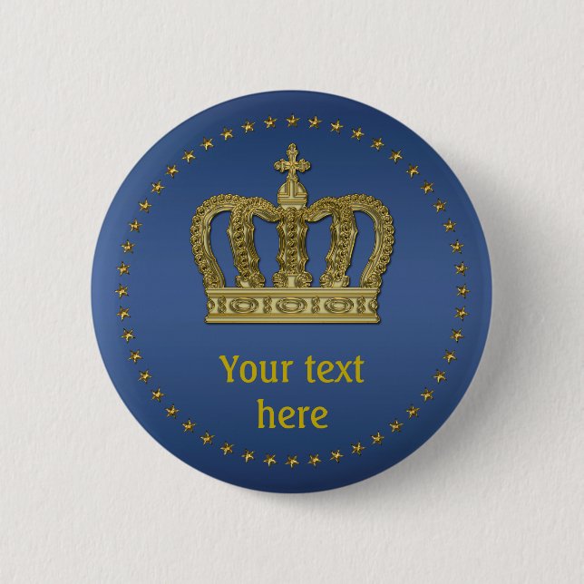 Goldene königliche Krone II + Ihr backgr. u. Ideen Button (Vorderseite)
