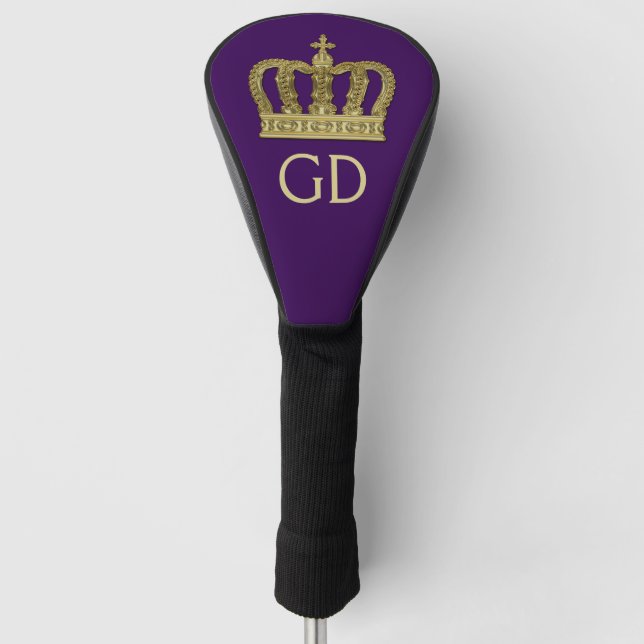 Goldene königliche Krone II + Ihr backgr. u. Ideen Golf Headcover (Vorderseite)