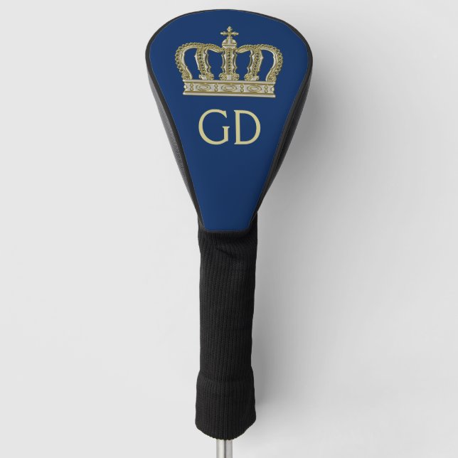 Goldene königliche Krone III + Ihr backgr. u. Golf Headcover (Vorderseite)