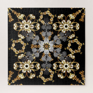 Goldene Kontur: orientalisches Blumendekor