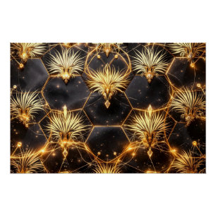 Goldene kosmische Geometrie Poster