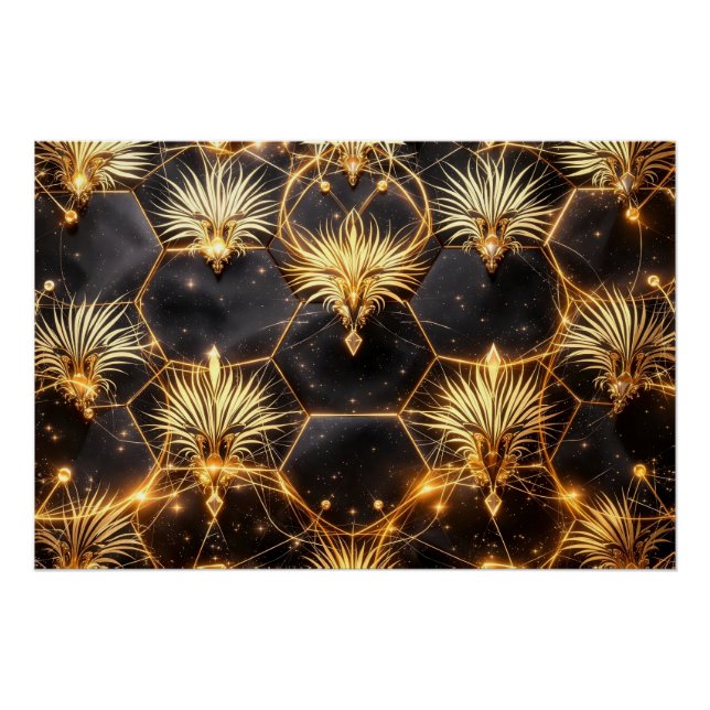 Goldene kosmische Geometrie Poster (Vorderseite)