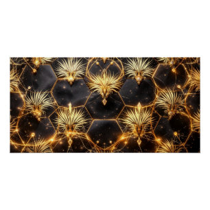 Goldene kosmische Geometrie Poster