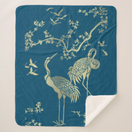 Goldene Krane Kunst, Blauer Hintergrund Sherpadecke