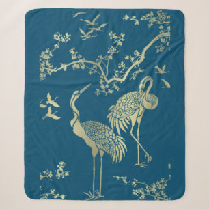 Goldene Krane Kunst, Blauer Hintergrund Sherpadecke