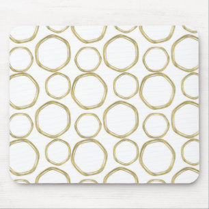 Goldene Kreise auf modernem Weiß Mousepad